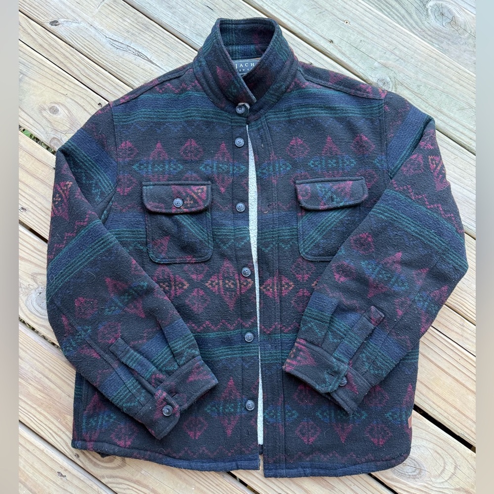 Jachs New York Wool Men’s XL Jacket Button Up Coat Western Aztec Style Tricolor
